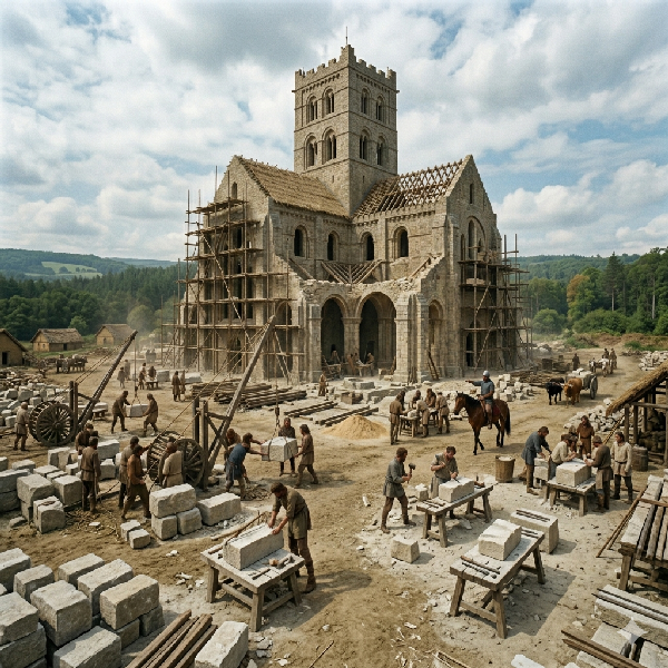 A Norman Abbey under Construction