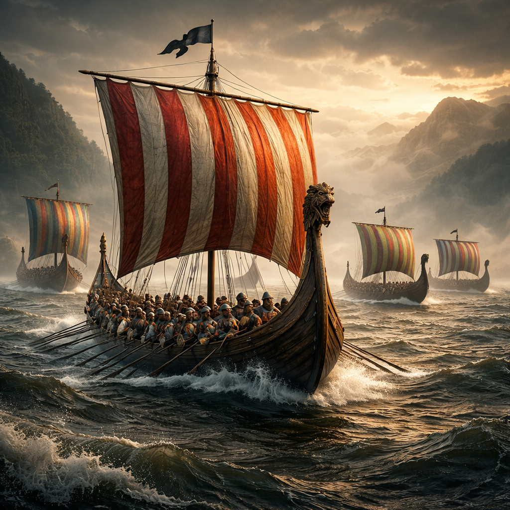 Viking ships in 1066AD