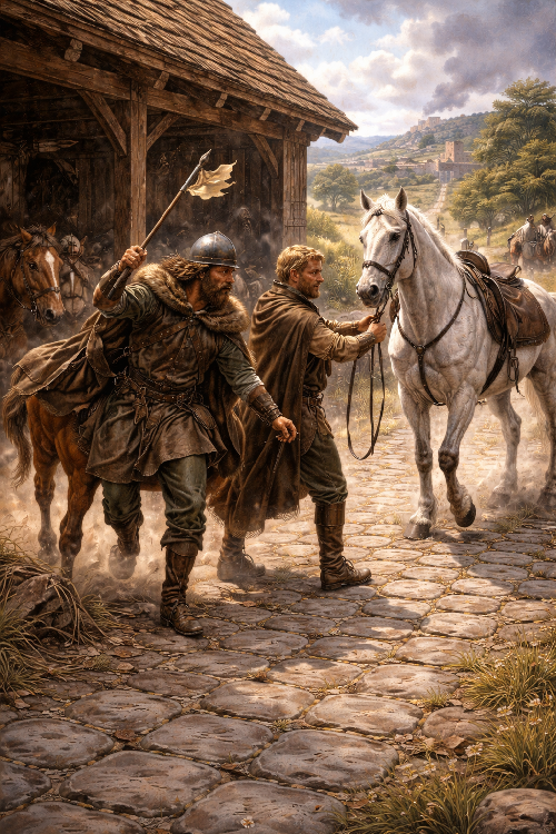 Saxon Messenger changing horses