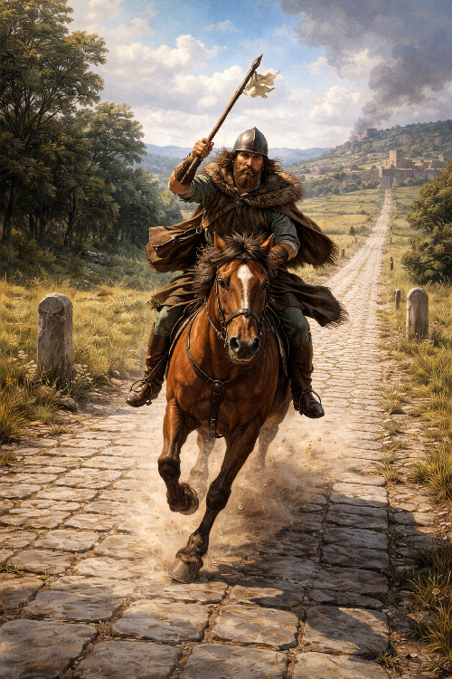 A Saxon Messenger on a Roman road