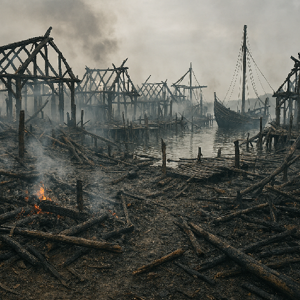 The port of New Romney destroyed