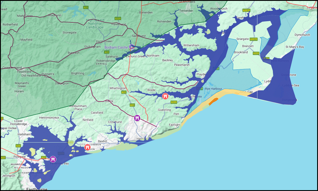 The probable forts in 1066AD