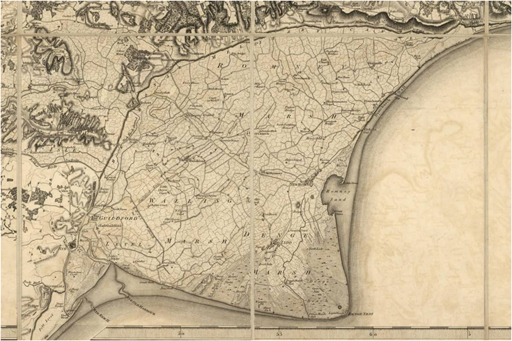 First Ordnance Survey map 1801AD (republished in 1809AD)