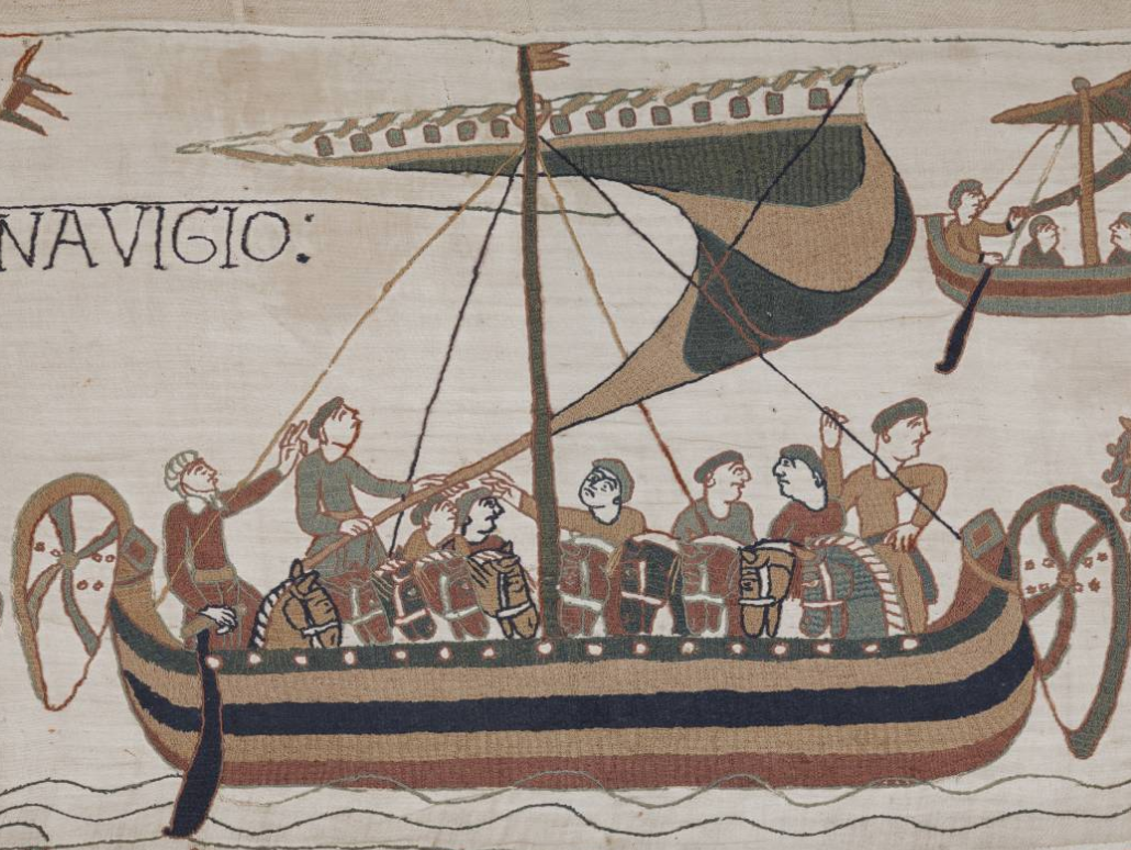 Horses in a ship from the Bayeux Tapestry