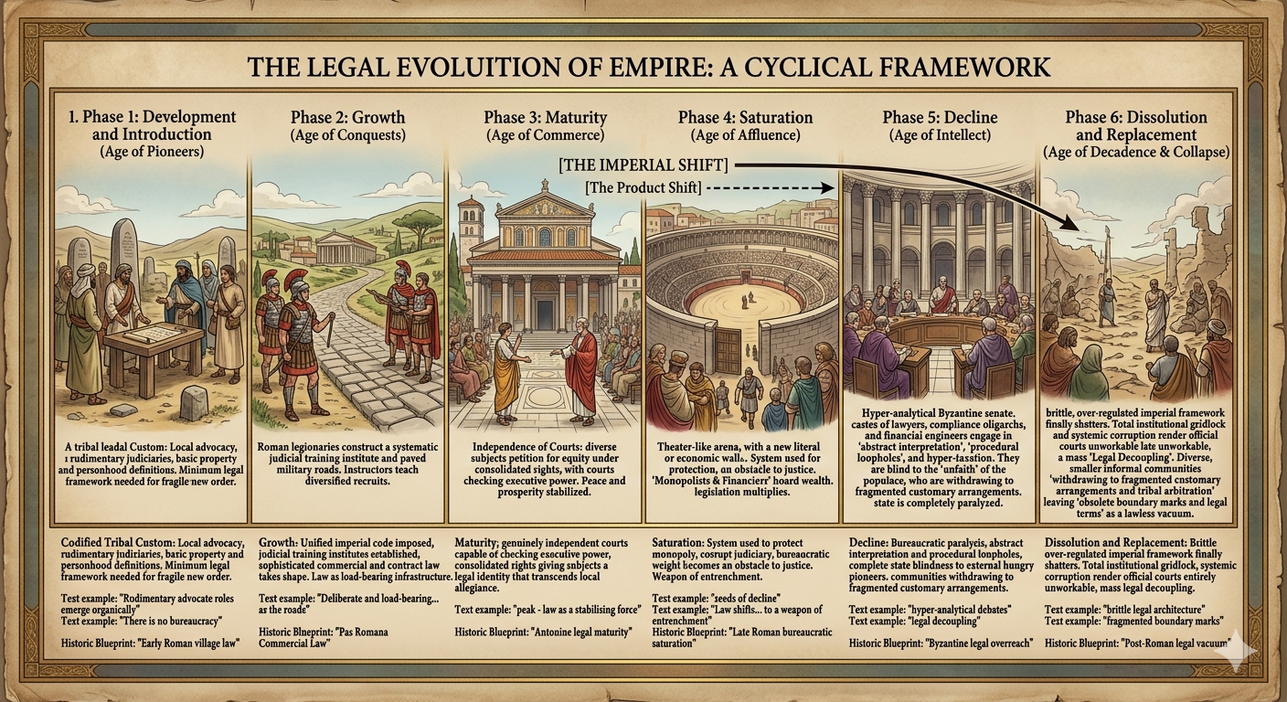 The rise and decline of the Legal System