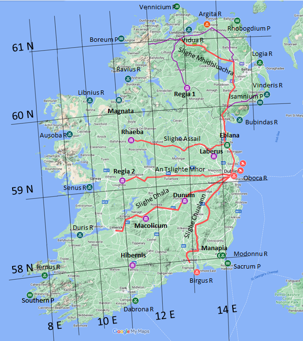 Inland Irish towns based on Hillfort locations