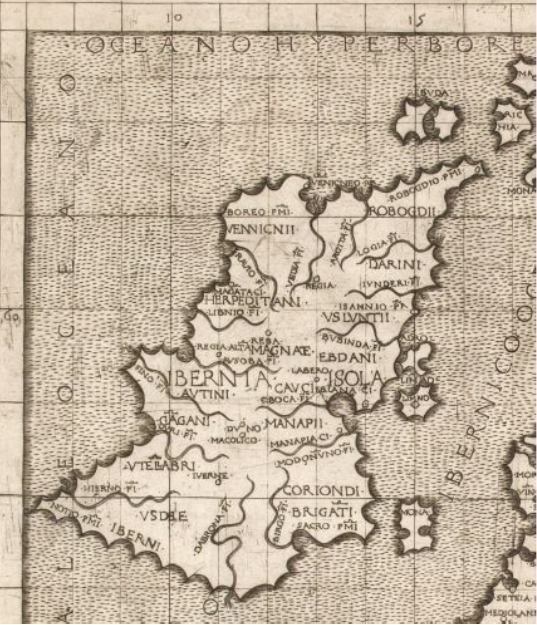 Image of Hibernia from Tabula Prima d'Europa