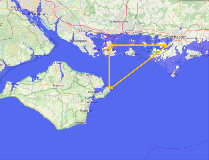 Possible trade routes between Stuff and Whitgar, Port and Cerdic in 514AD