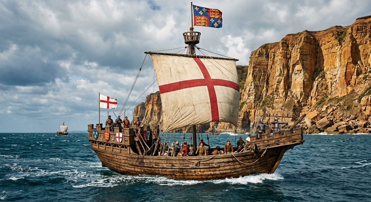 An AI representation of Edward III flagship - the Cog Thomas