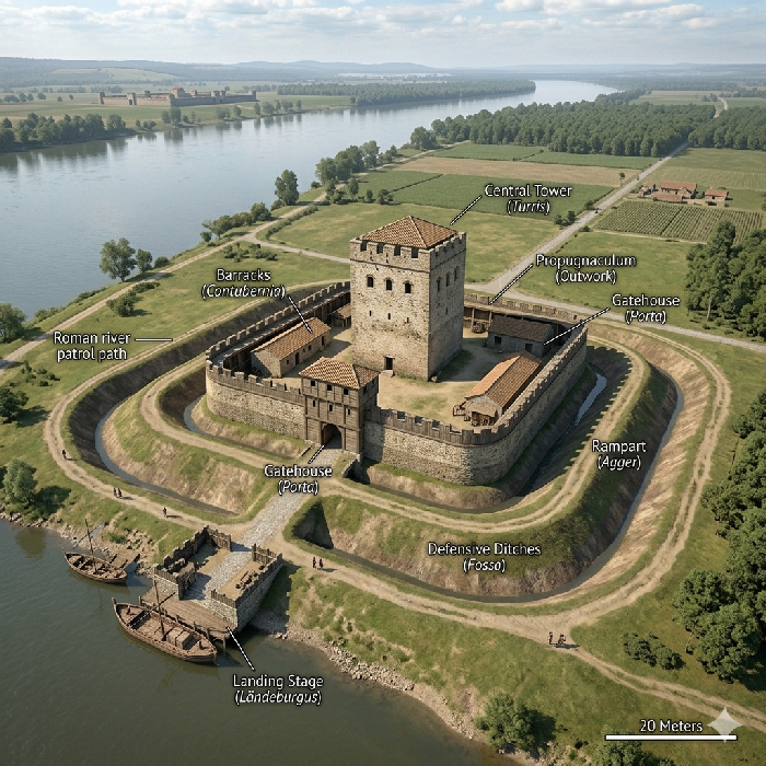 A Roman Burgus on a river