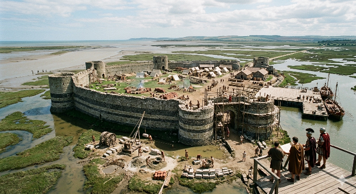 A Roman shore fort under construction